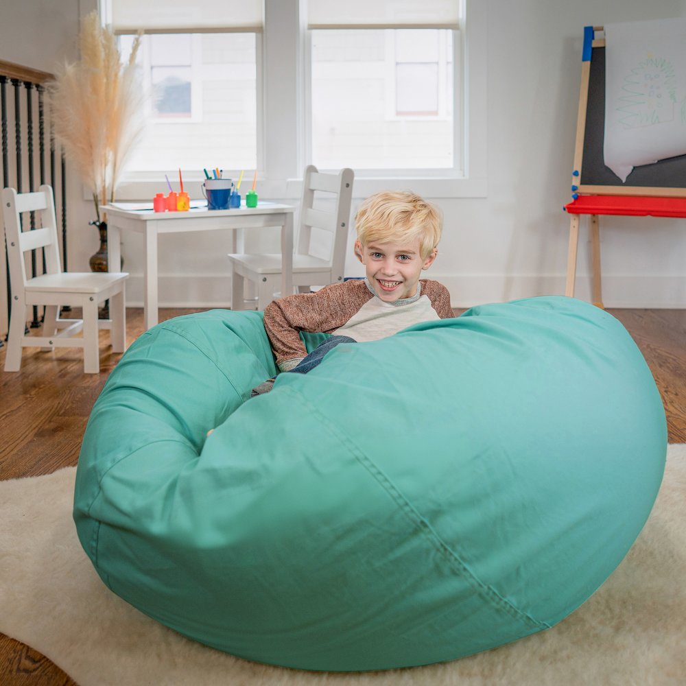 Oversized Solid Mint Green Refillable Bean Bag Chair for All Ages. Picture 7
