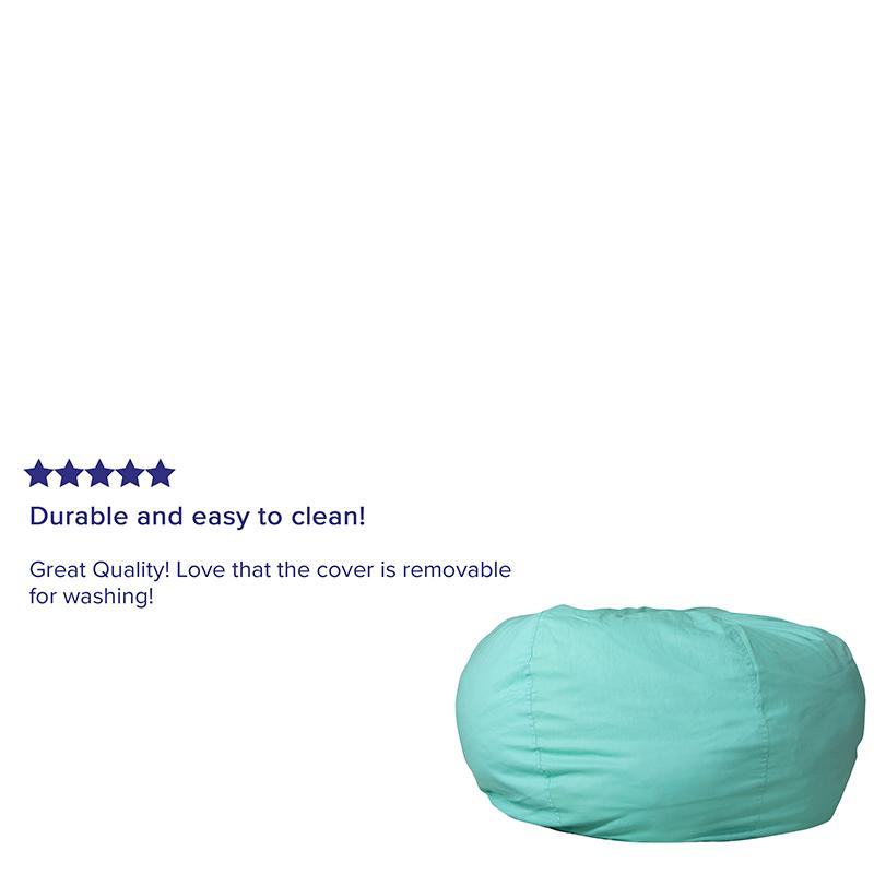 Oversized Solid Mint Green Refillable Bean Bag Chair for All Ages. Picture 8