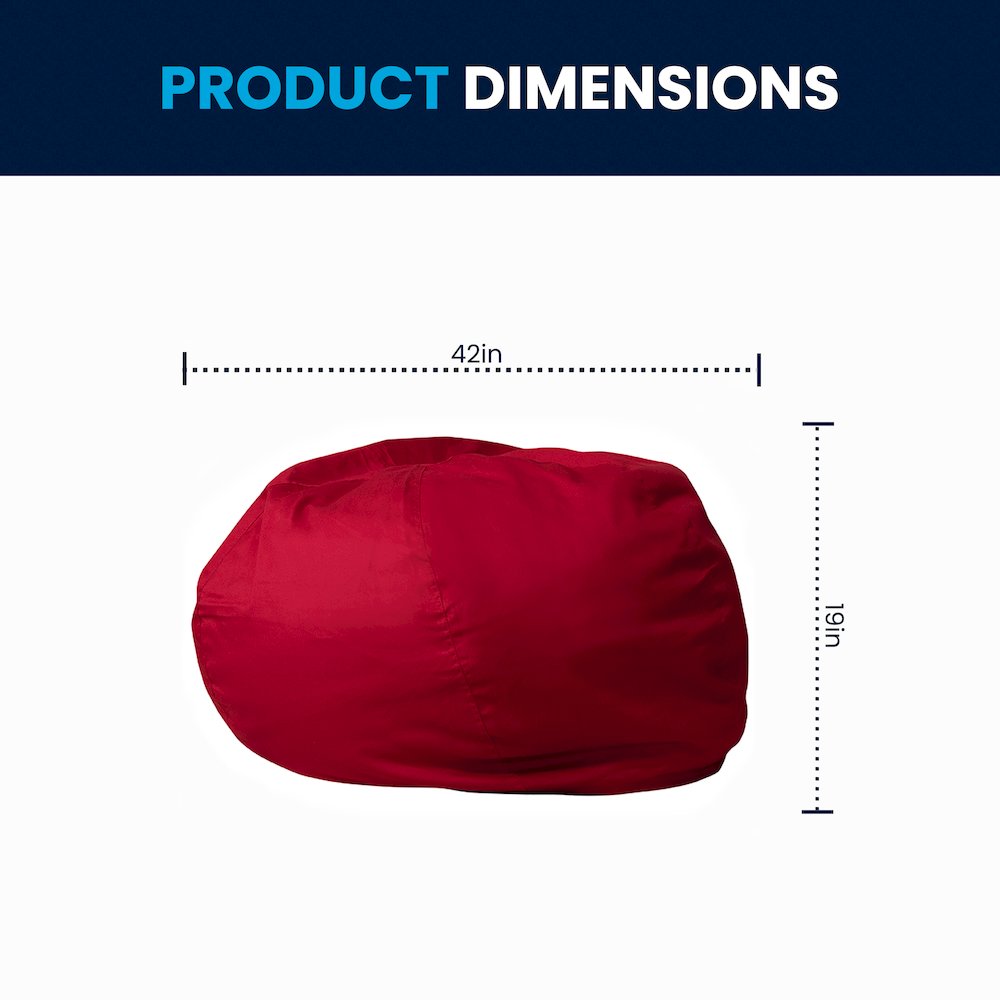 Oversized Solid Red Refillable Bean Bag Chair for All Ages. Picture 2