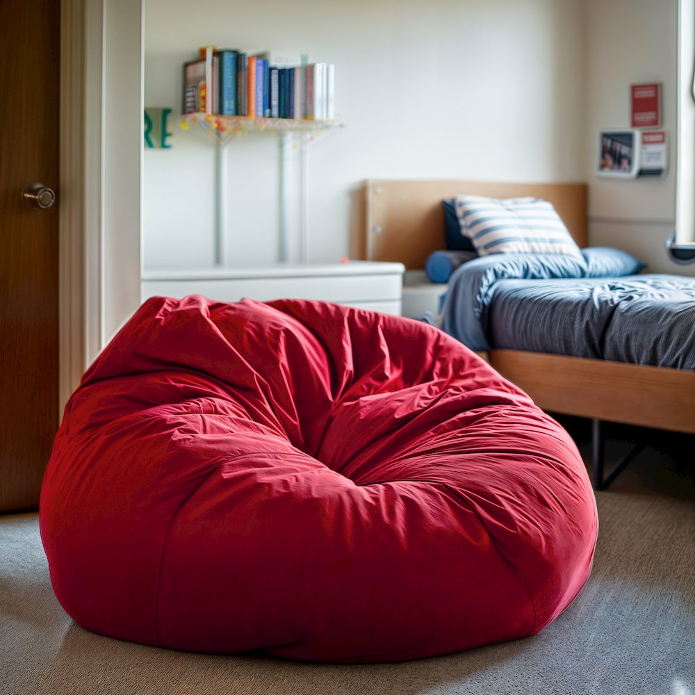 Oversized Solid Red Refillable Bean Bag Chair for All Ages. Picture 6