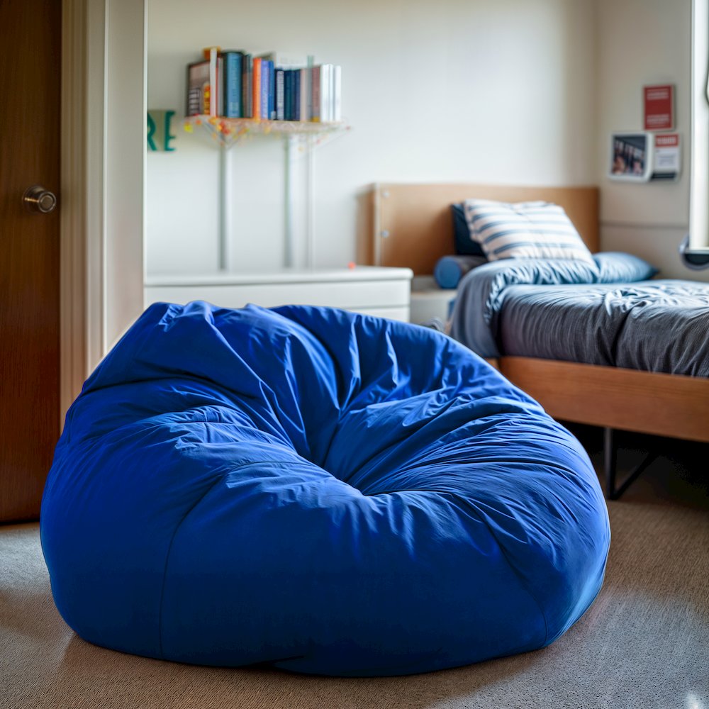 Oversized Solid Royal Blue Refillable Bean Bag Chair for All Ages. Picture 6