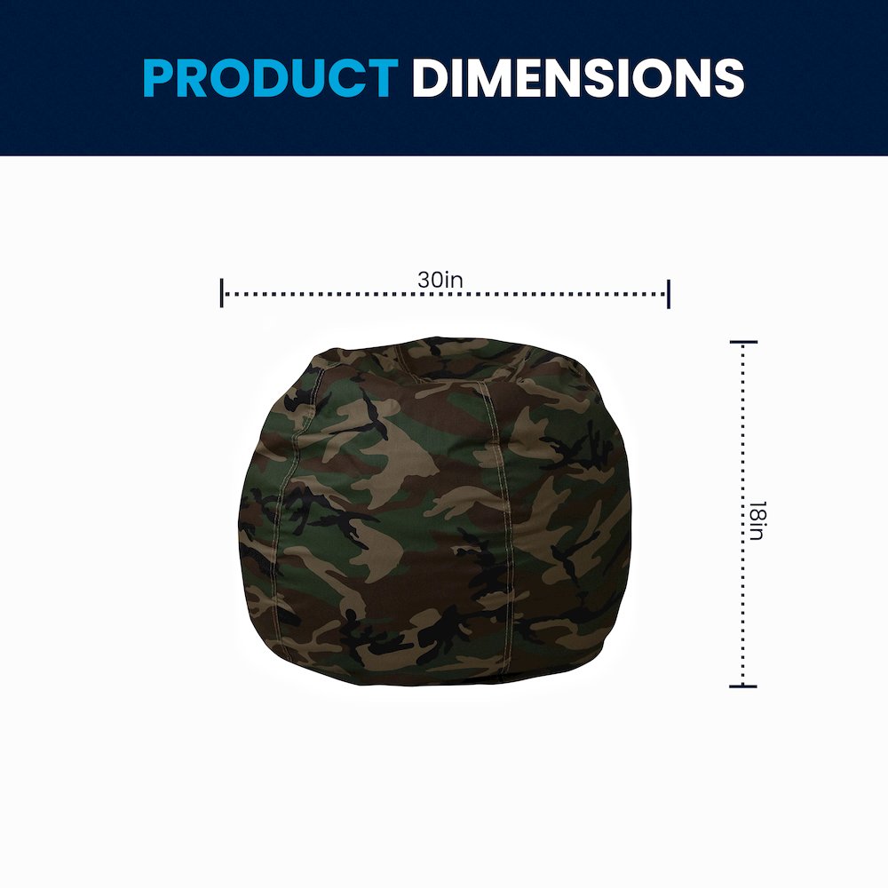 Small Camouflage Refillable Bean Bag Chair for Kids and Teens. Picture 8