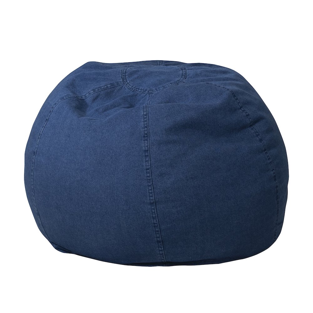 Small Denim Refillable Bean Bag Chair for Kids and Teens. Picture 1