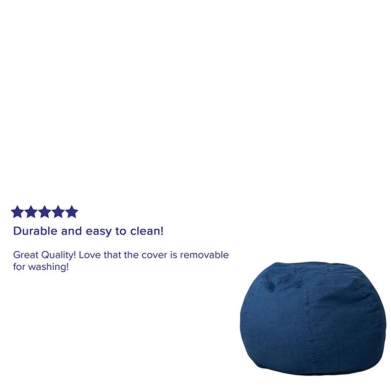 Small Denim Refillable Bean Bag Chair for Kids and Teens. Picture 8