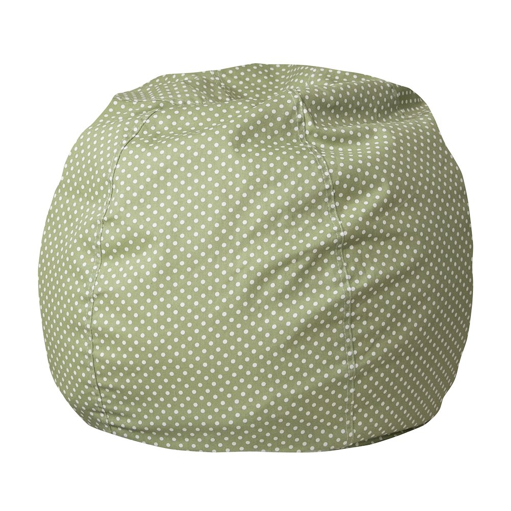 Small Green Dot Refillable Bean Bag Chair for Kids and Teens. Picture 1