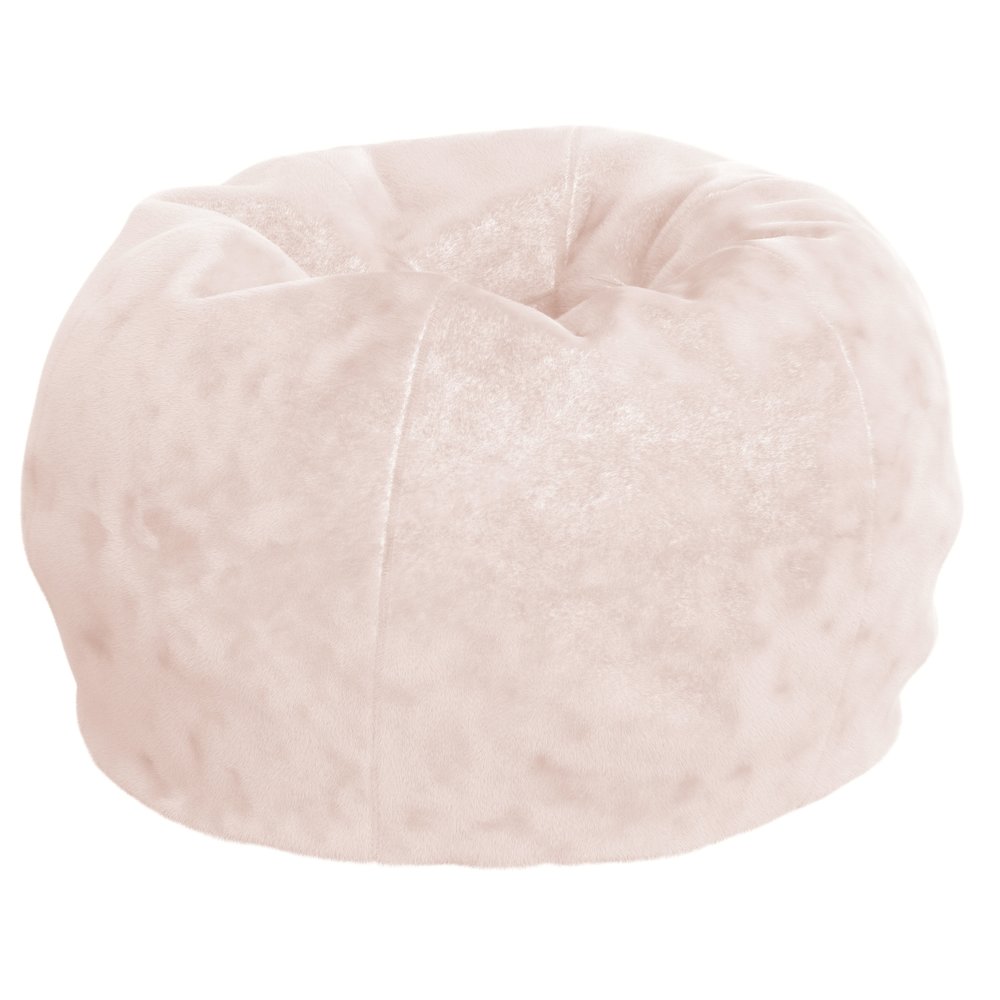 Dillon Small Blush Furry Refillable Bean Bag Chair for Kids and Teens. Picture 1