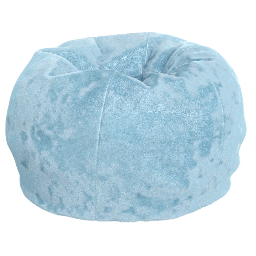 Dillon Small Teal Furry Refillable Bean Bag Chair for Kids and Teens. Picture 1