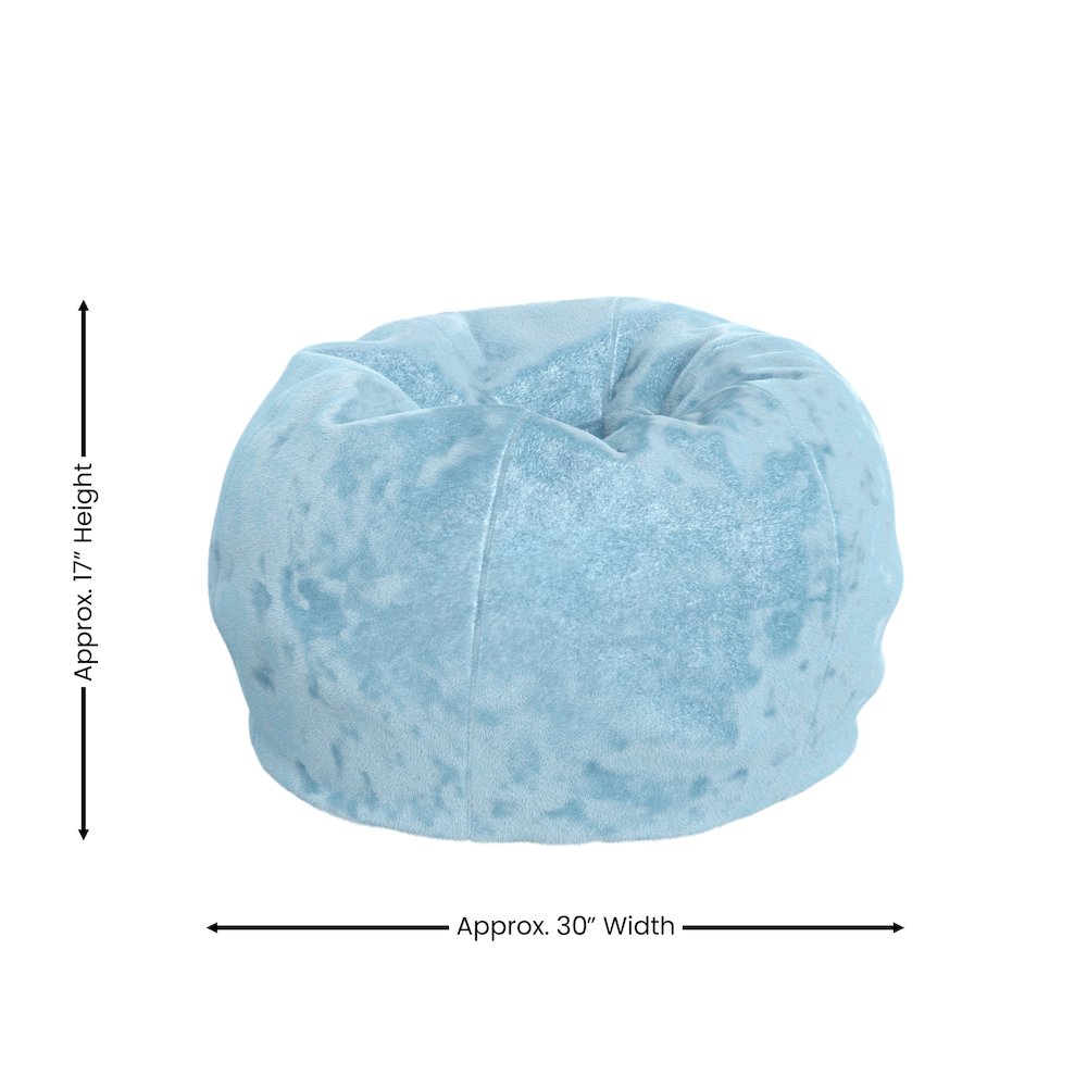 Dillon Small Teal Furry Refillable Bean Bag Chair for Kids and Teens. Picture 6