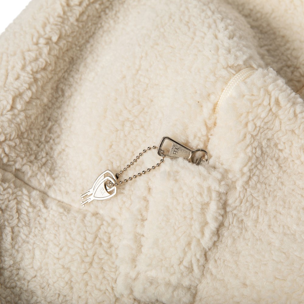 Dillon Small Natural Faux Sherpa Refillable Bean Bag Chair for Kids and Teens. Picture 10