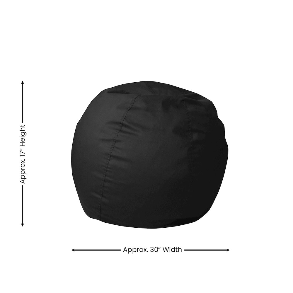 Dillon Small Solid Black Refillable Bean Bag Chair for Kids and Teens. Picture 6
