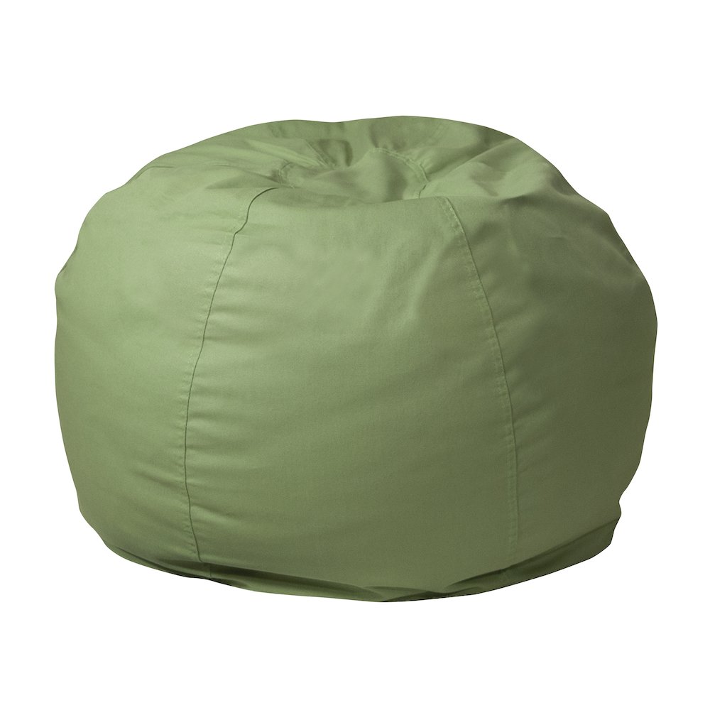 Small Solid Green Refillable Bean Bag Chair for Kids and Teens. Picture 1