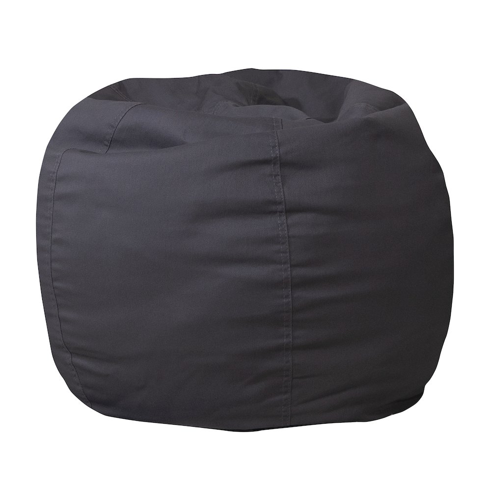 Small Solid Gray Refillable Bean Bag Chair for Kids and Teens. Picture 1
