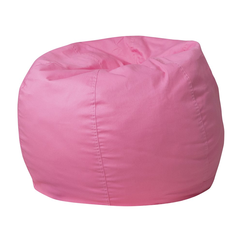 Small Solid Light Pink Refillable Bean Bag Chair for Kids and Teens. Picture 1
