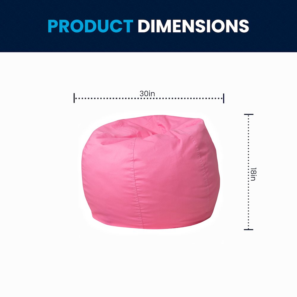 Small Solid Light Pink Refillable Bean Bag Chair for Kids and Teens. Picture 2
