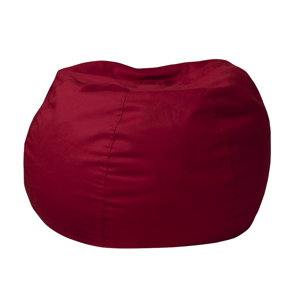 Small Solid Red Refillable Bean Bag Chair for Kids and Teens. Picture 1