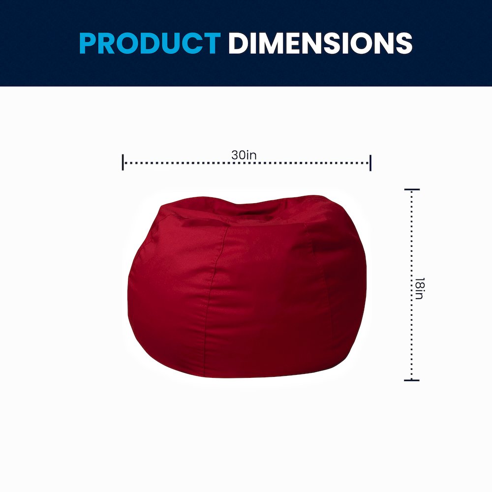 Small Solid Red Refillable Bean Bag Chair for Kids and Teens. Picture 8