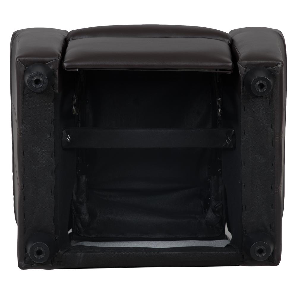 Contemporary Brown LeatherSoft Kids Recliner with Cup Holder and Headrest. Picture 11