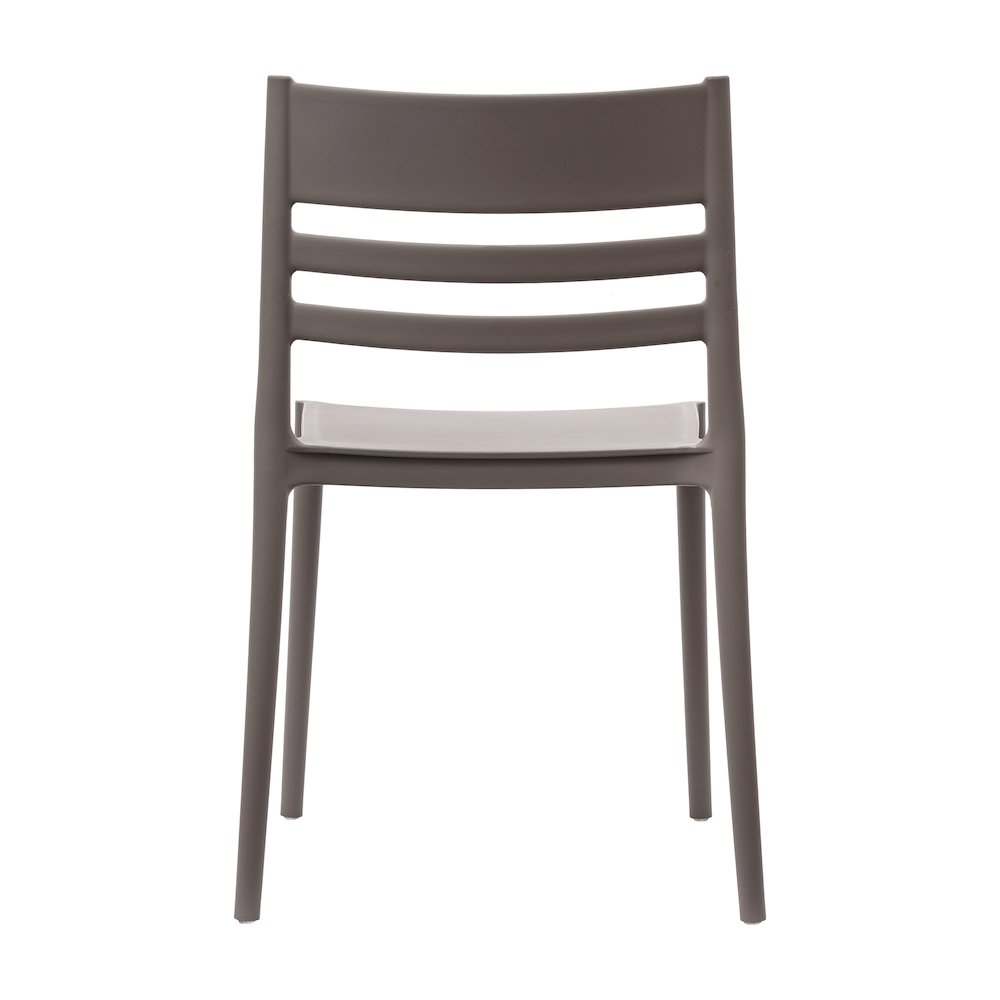 Bridgeport Stacking Patio Chair with Slatted Backrest in Gray. Picture 6