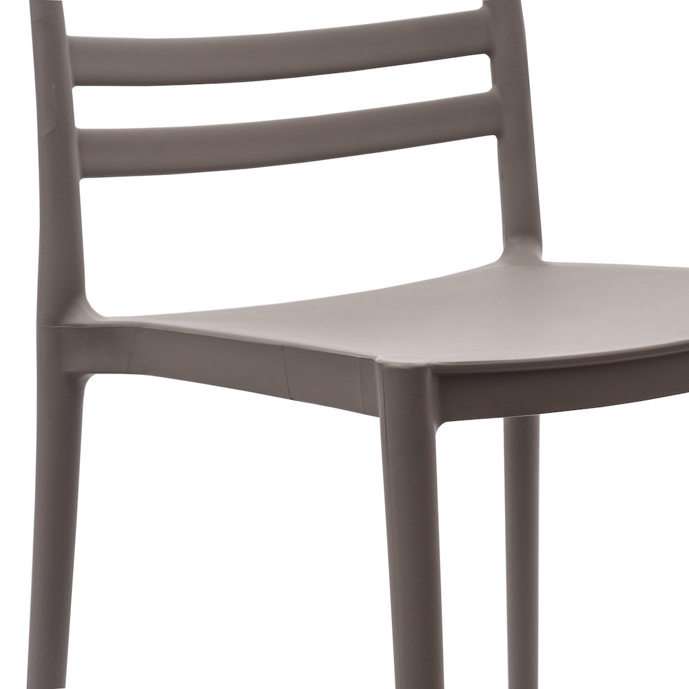 Bridgeport Stacking Patio Chair with Slatted Backrest in Gray. Picture 7