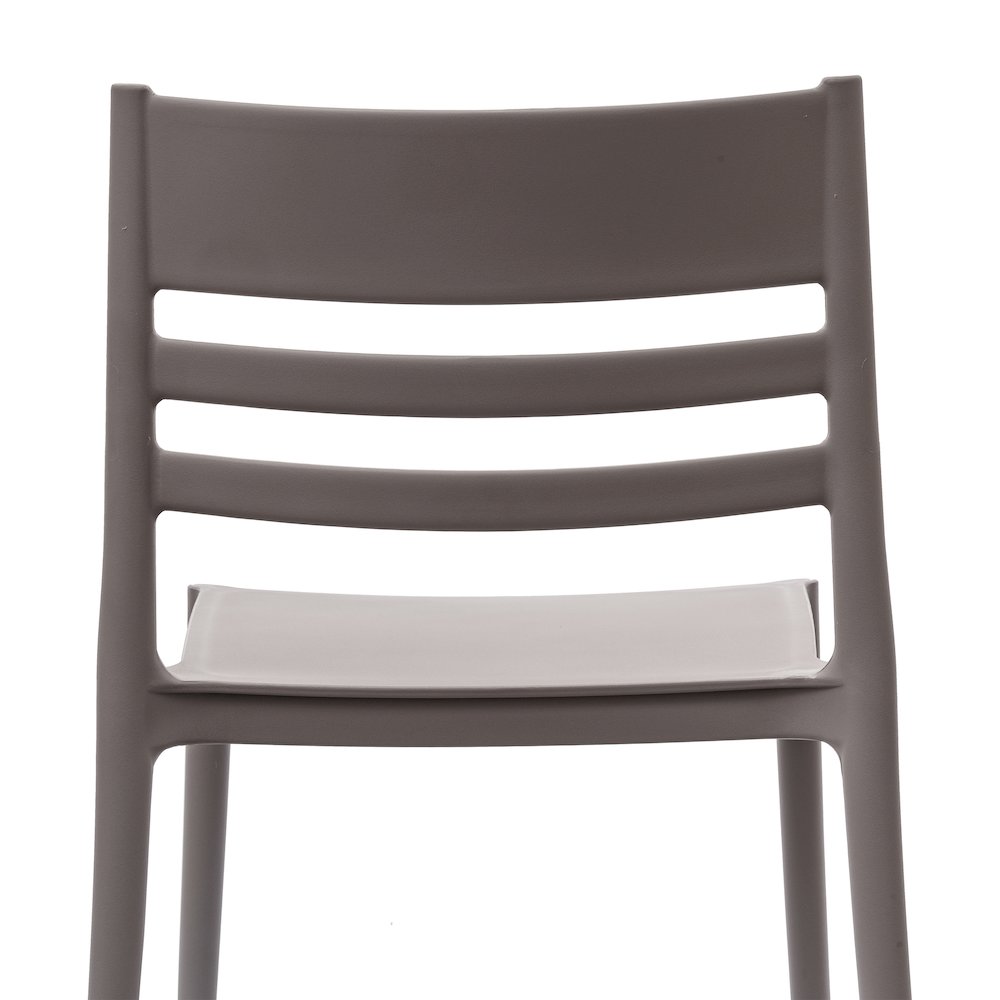 Bridgeport Stacking Patio Chair with Slatted Backrest in Gray. Picture 10