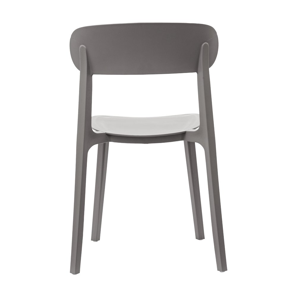Dover Stacking Patio Chair with Curved Backrest in Gray. Picture 6