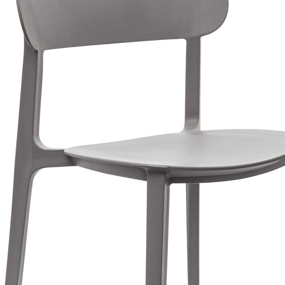 Dover Stacking Patio Chair with Curved Backrest in Gray. Picture 7