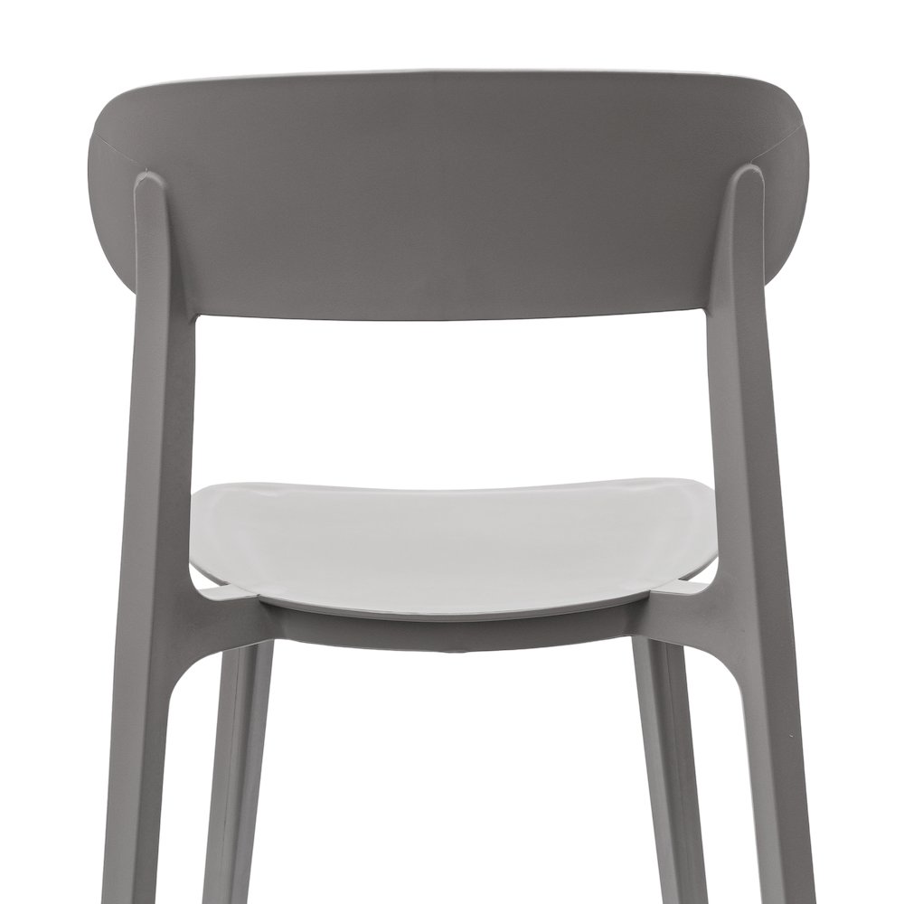 Dover Stacking Patio Chair with Curved Backrest in Gray. Picture 10