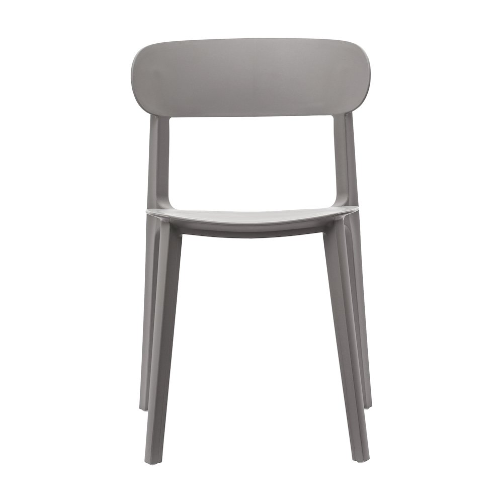 Dover Stacking Patio Chair with Curved Backrest in Gray. Picture 9