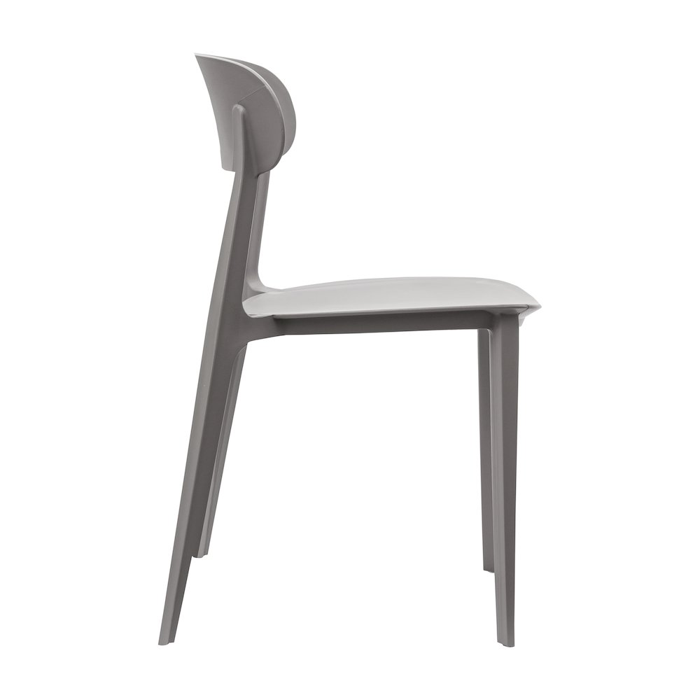 Dover Stacking Patio Chair with Curved Backrest in Gray. Picture 8