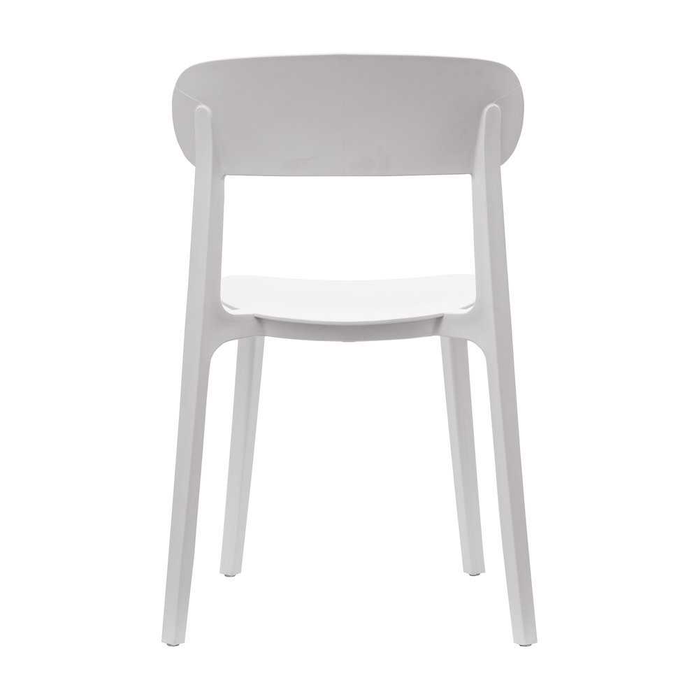 Dover Stacking Patio Chair with Curved Backrest in White. Picture 6