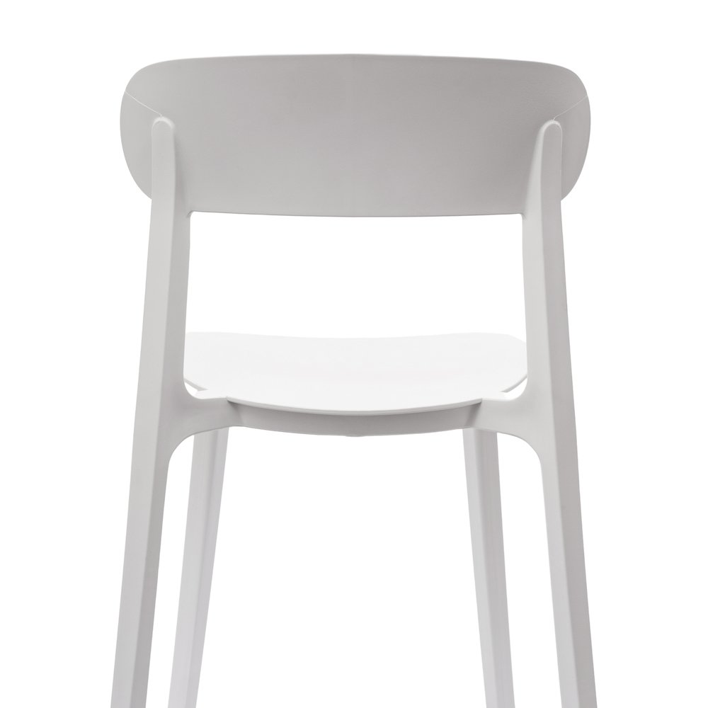 Dover Stacking Patio Chair with Curved Backrest in White. Picture 10