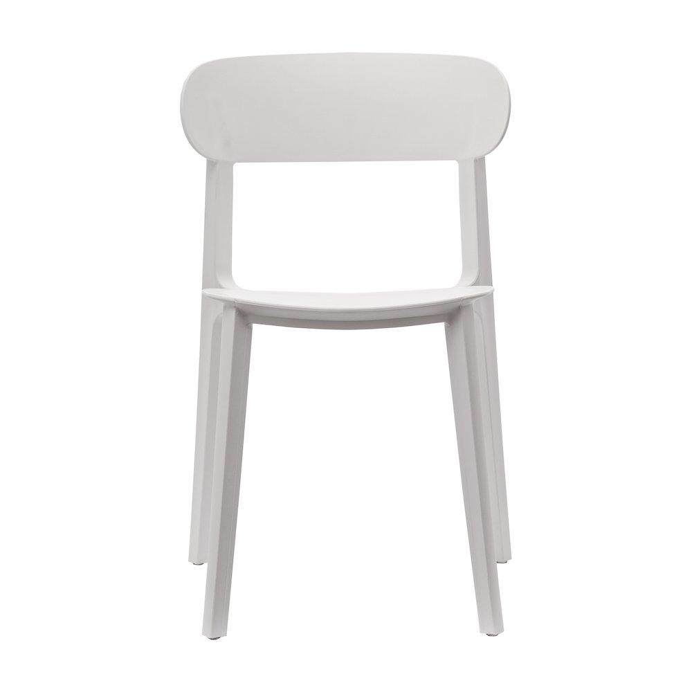Dover Stacking Patio Chair with Curved Backrest in White. Picture 9
