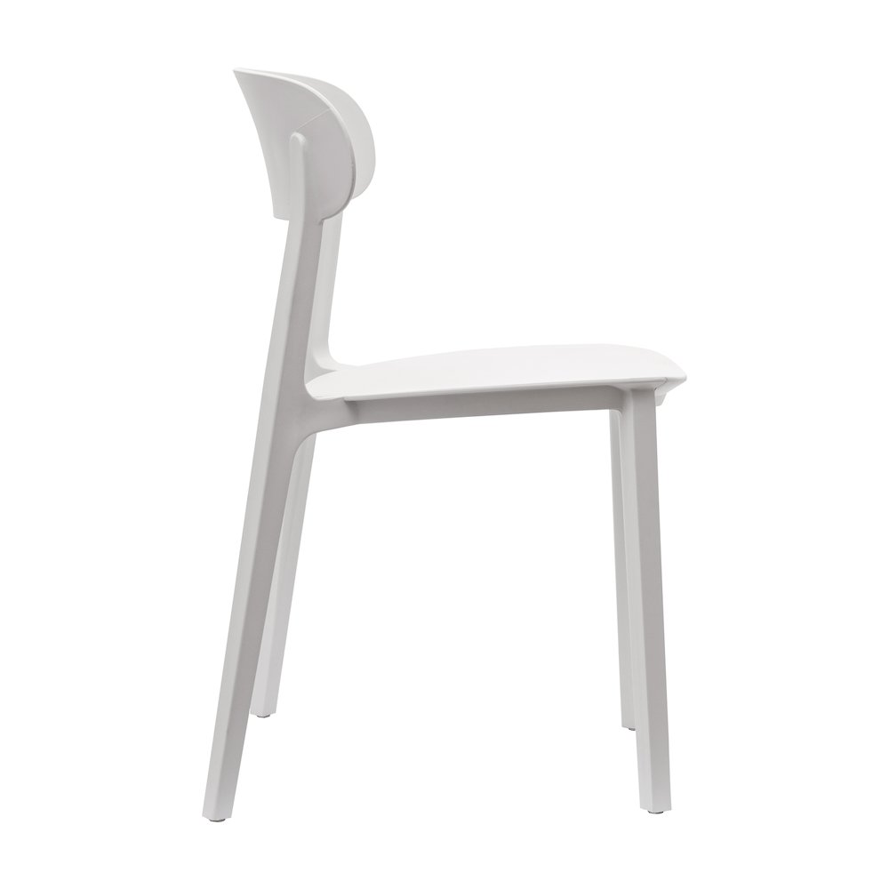 Dover Stacking Patio Chair with Curved Backrest in White. Picture 8