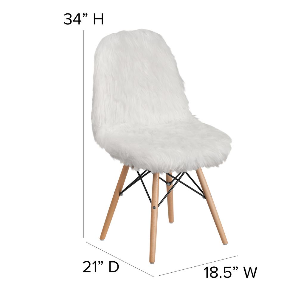 Shaggy Dog White Accent Chair. Picture 2