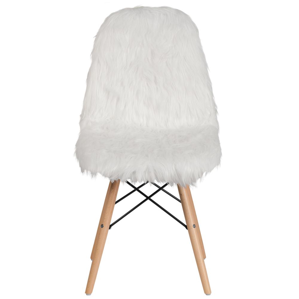 Shaggy Dog White Accent Chair. Picture 5