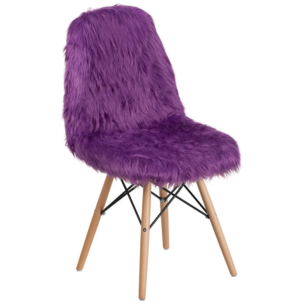 Shaggy Dog Purple Accent Chair. Picture 1