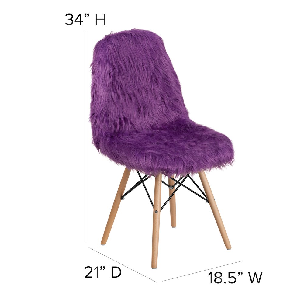 Shaggy Dog Purple Accent Chair. Picture 6