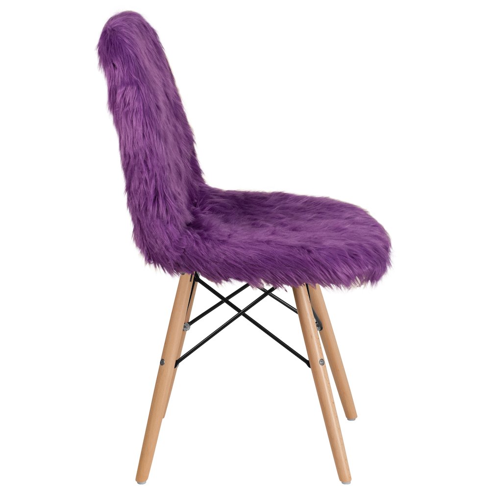 Shaggy Dog Purple Accent Chair. Picture 9