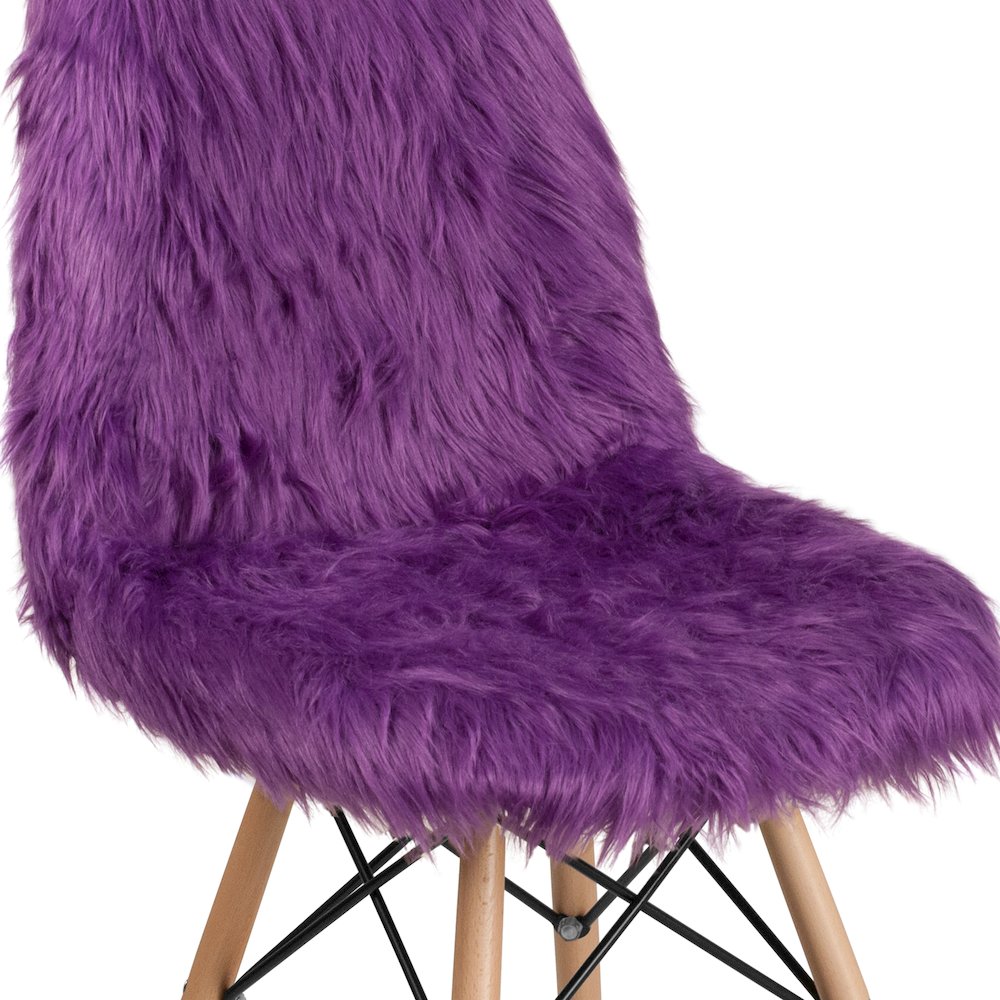 Shaggy Dog Purple Accent Chair. Picture 8