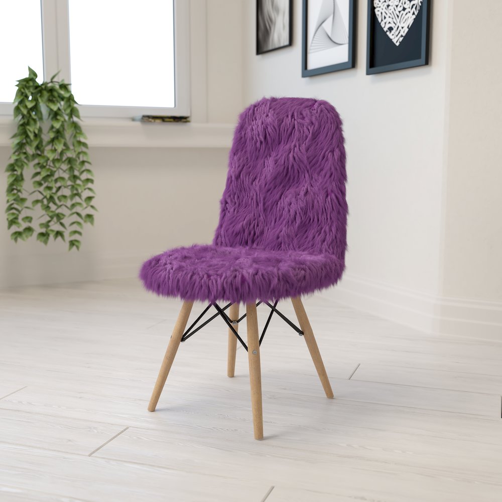 Shaggy Dog Purple Accent Chair. Picture 2