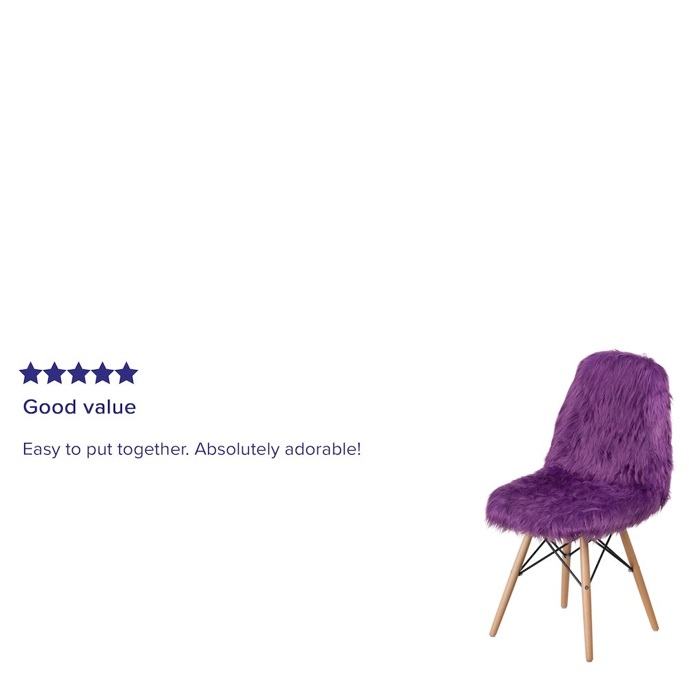 Shaggy Dog Purple Accent Chair. Picture 4