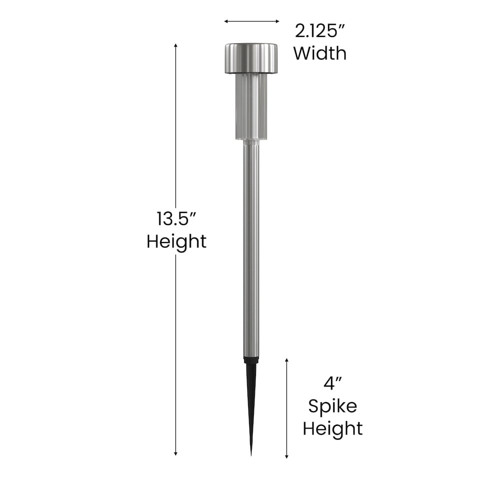 12 Pack Stainless Steel LED Solar Lights, Weather Resistant Solar Powered Lights. Picture 6