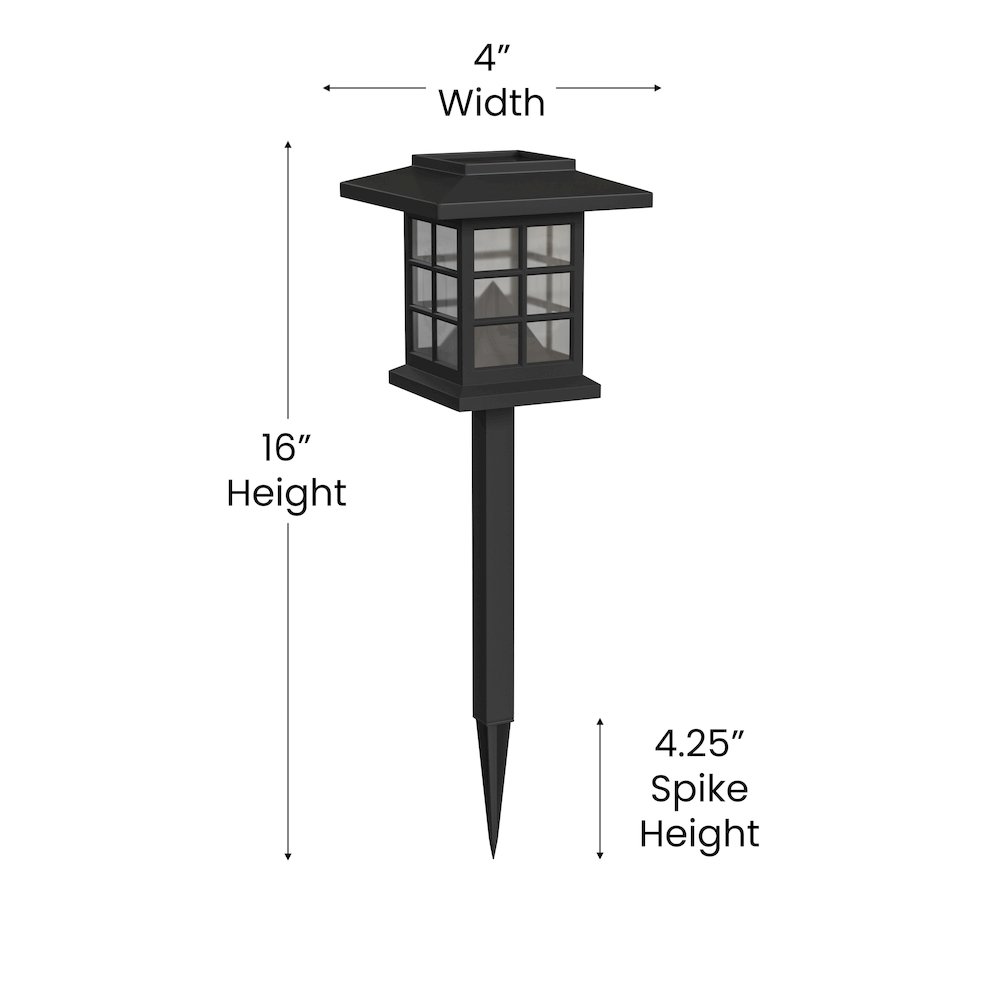 8 Pack Black Lantern LED Solar Lights Weather Resistant Solar Powered Lights. Picture 6