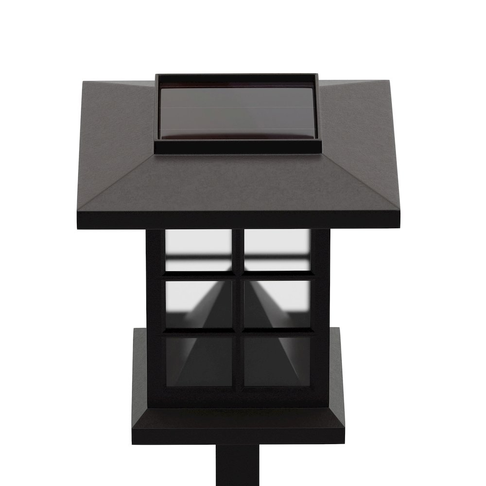 Solar Powered LED Lantern Style Landscaping Lights - Set of 8, Brown. Picture 9