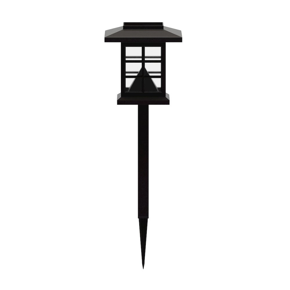 Solar Powered LED Lantern Style Landscaping Lights - Set of 8, Brown. Picture 8