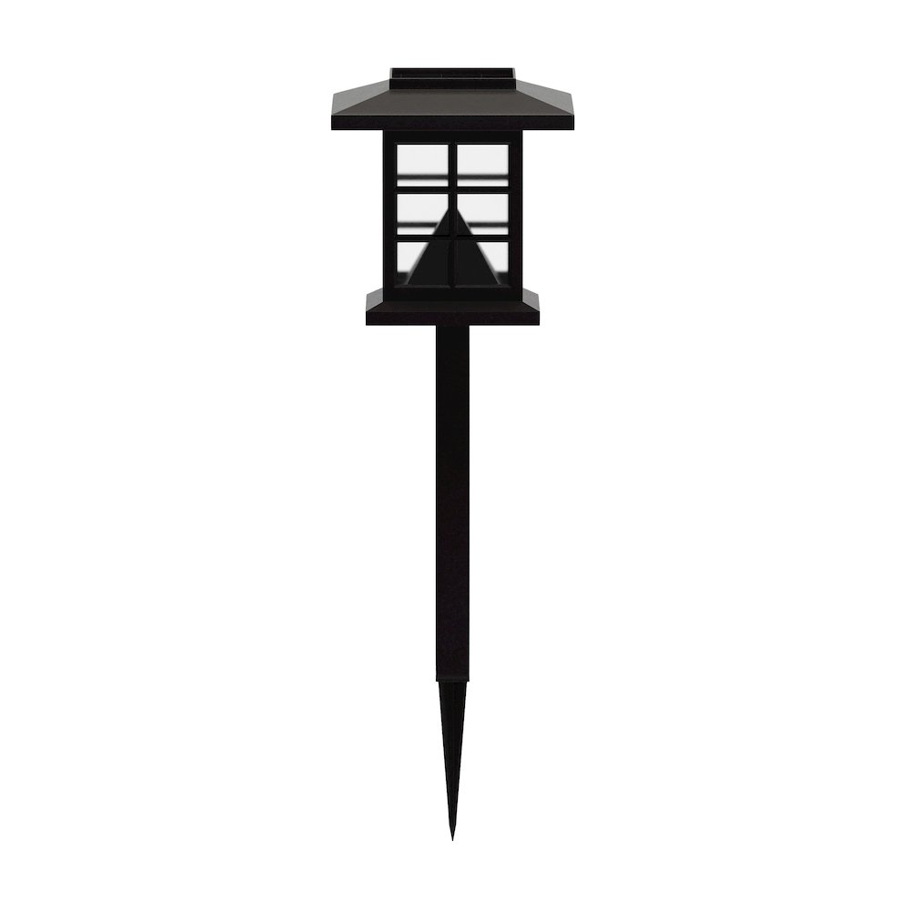 Solar Powered LED Lantern Style Landscaping Lights - Set of 8, Brown. Picture 7