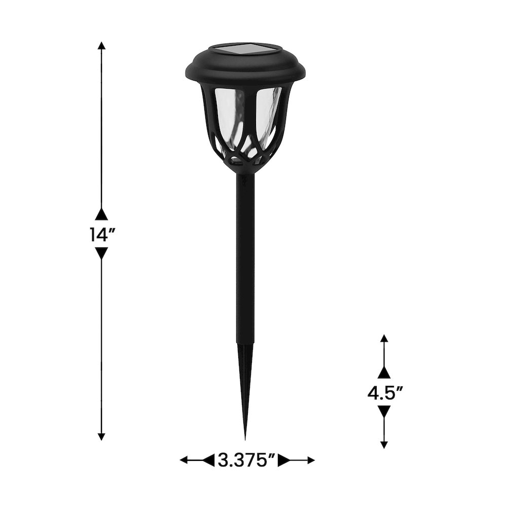Solar Powered LED Decorative Garden and Walkway Lights - Set of 8, Black. Picture 5