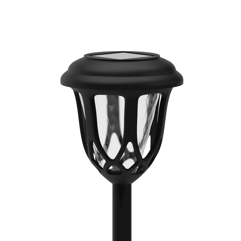 Solar Powered LED Decorative Garden and Walkway Lights - Set of 8, Black. Picture 6