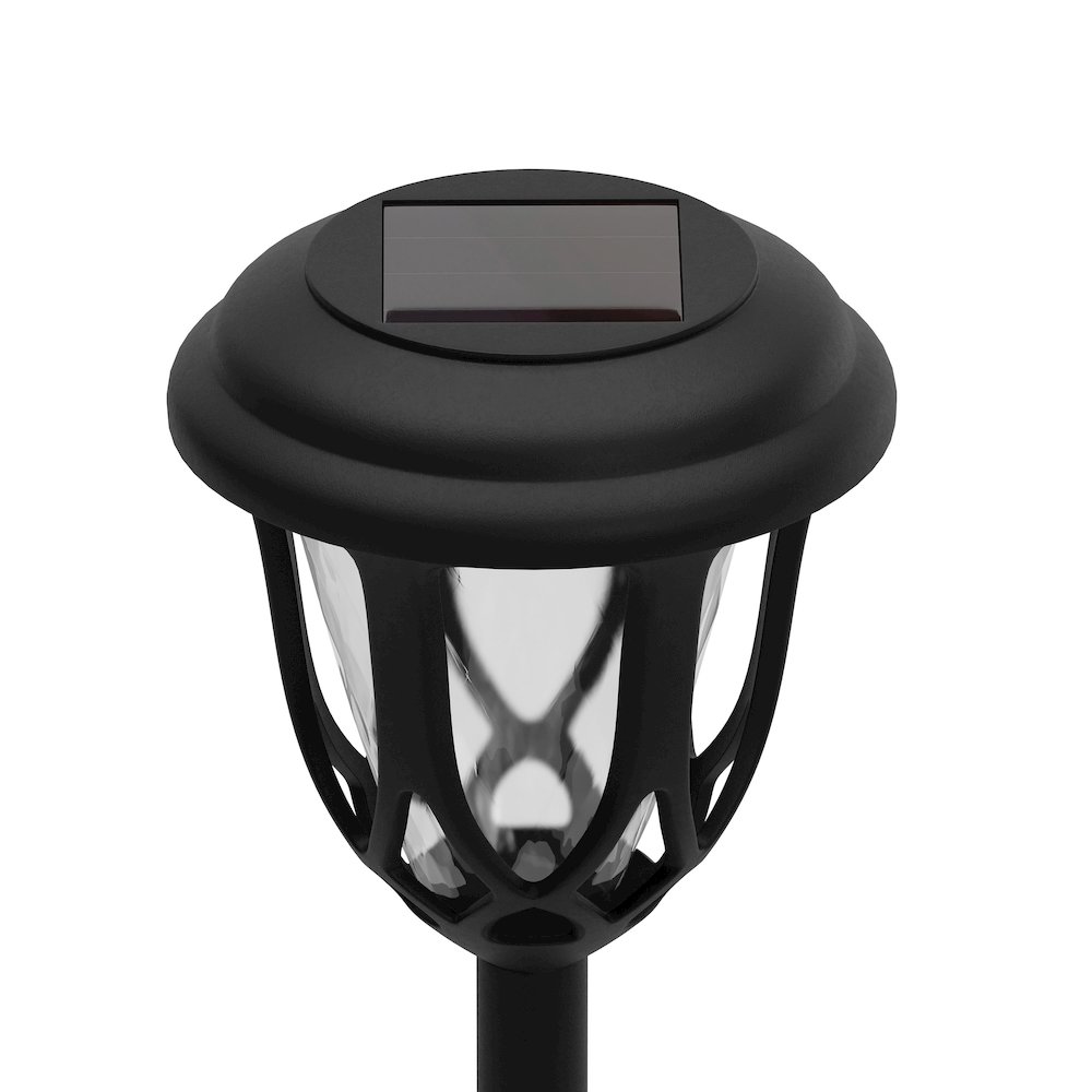 Solar Powered LED Decorative Garden and Walkway Lights - Set of 8, Black. Picture 9