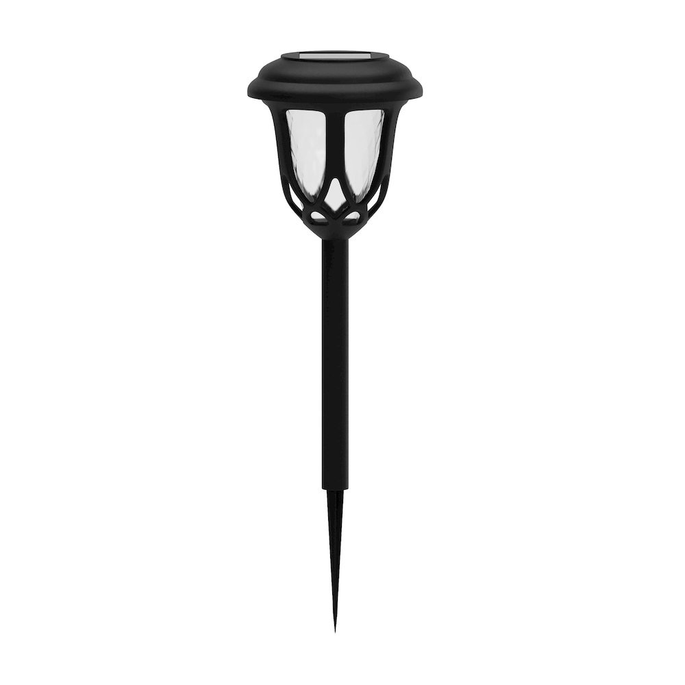 Solar Powered LED Decorative Garden and Walkway Lights - Set of 8, Black. Picture 7